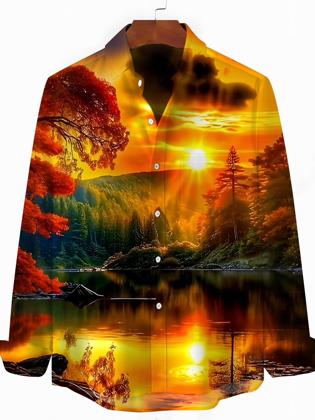 Autumn Men's Pocket Long Sleeve Shirts