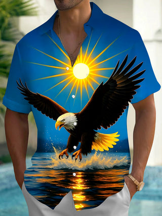 men's eagle print shirt front view Independence Day