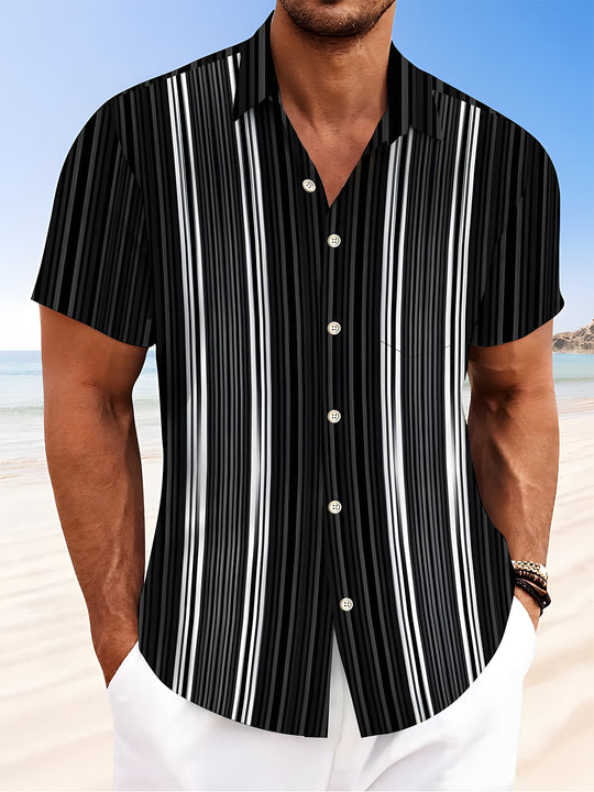 men's geometric print shirt front view