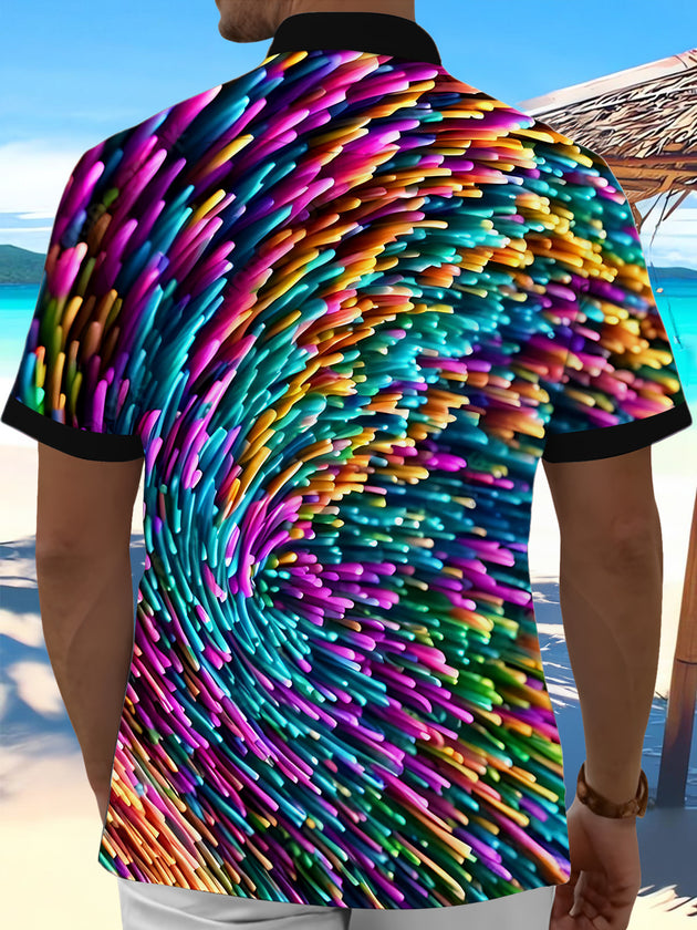 men's blue tye dye shirt back view