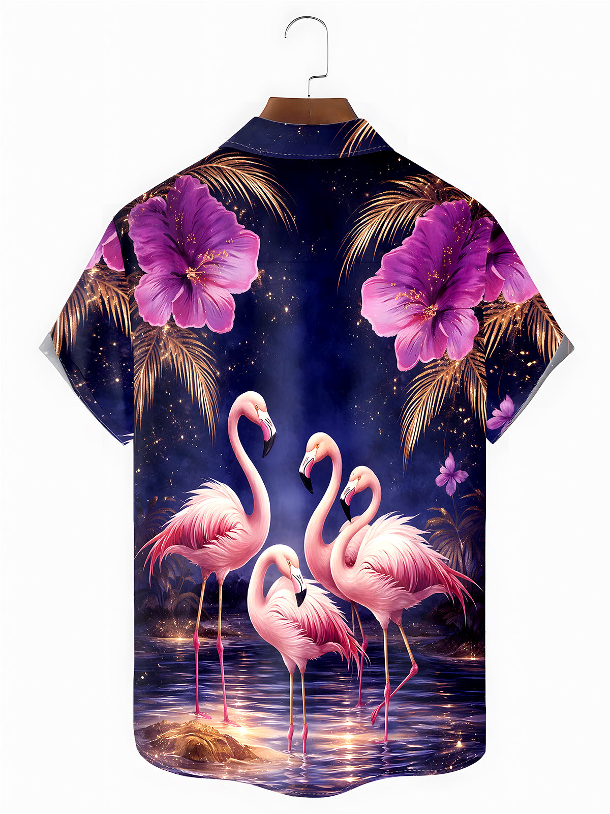 Hawaiian  Flamingo Men's Pocket Short Sleeve Shirts