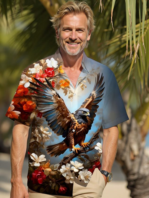 men's floral shirt front view