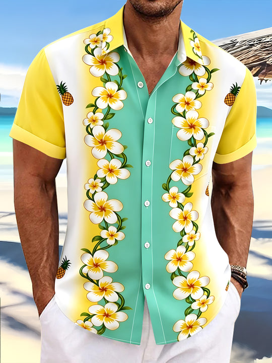 men's Hawaiian shirt front view tropical beach vacation