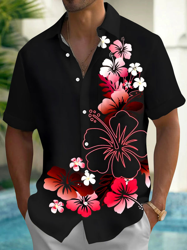men's Hawaiian shirt front view tropical beach vacation