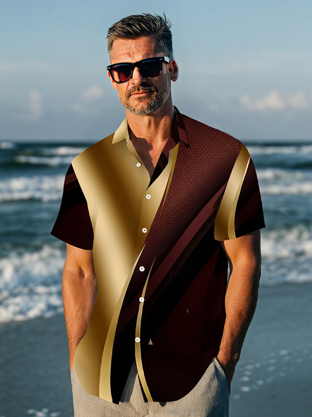 men's abstract print shirt back view