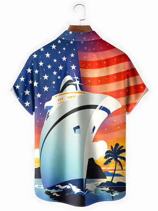 men's aloha shirt back view