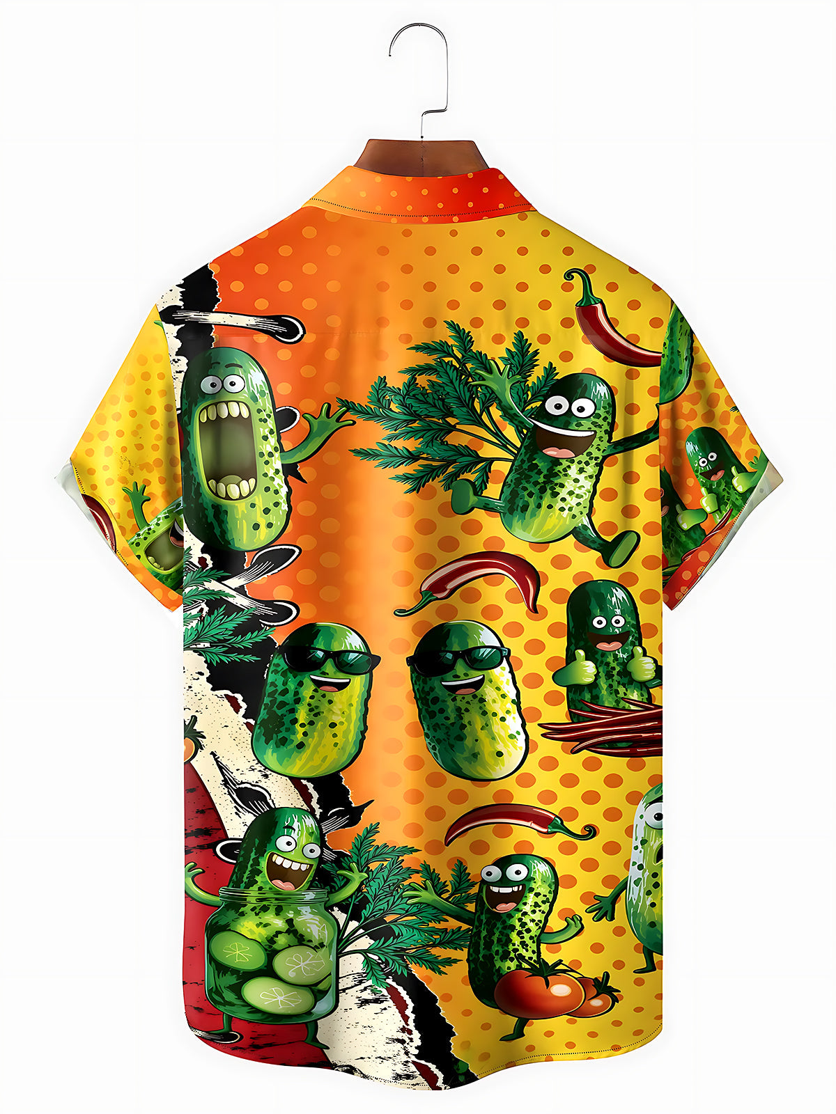 Funny Cucumber Men's Pocket Short Sleeve Shirts