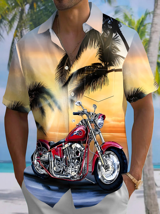 men's Hawaiian shirt front view vacation resort wear