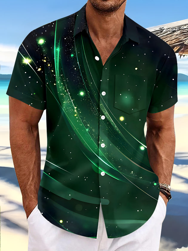 men's abstract print shirt front view