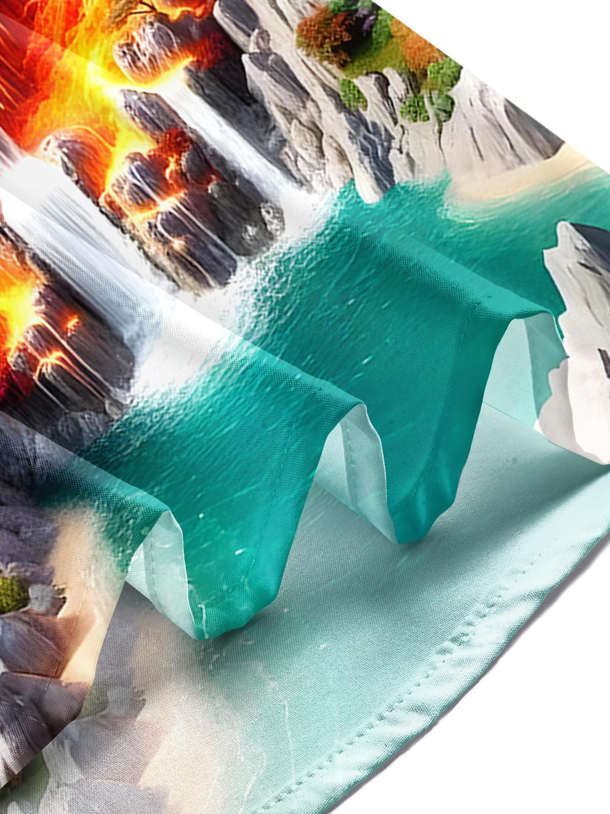 Skull Dragon Mountain Men's Pocket Short Sleeve Shirts