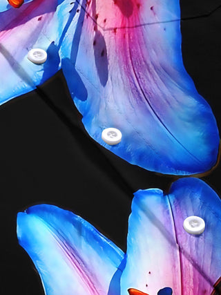 Men's flower print short sleeve shirt flat lay