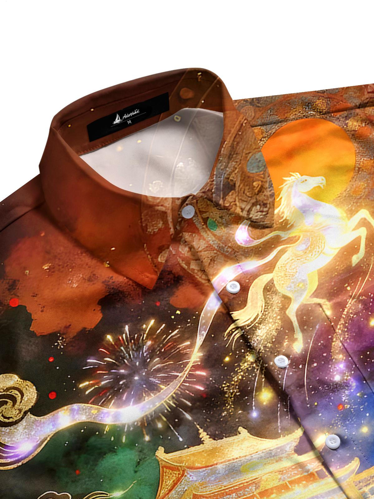 Tian'anmen Men's Pocket Short Sleeve Shirts