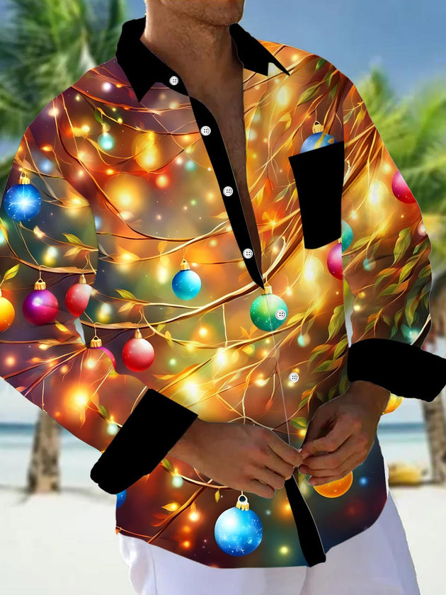 men's Christmas shirt front view holiday party