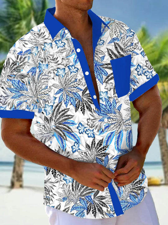 men's Hawaiian shirt front view tropical beach vacation