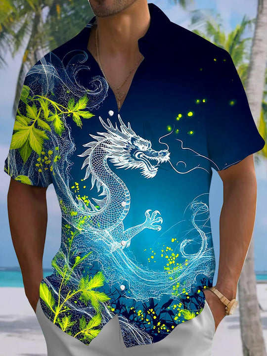 Dragon Men's Pocket Short Sleeve Shirts