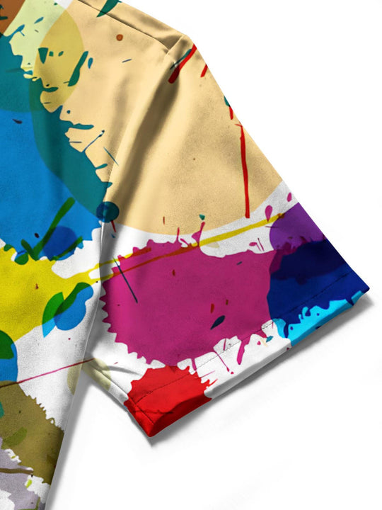 men's printed shirt close-up short sleeve