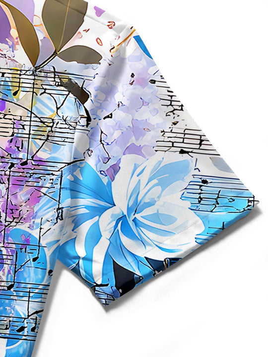 Art Face Floral Musical Note Women's Short Sleeve Shirts