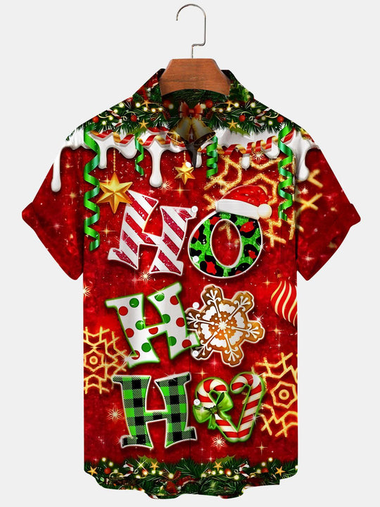 men's Christmas shirt front view holiday party