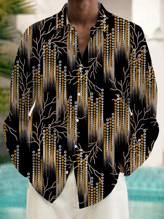 men's geometric print shirt front view