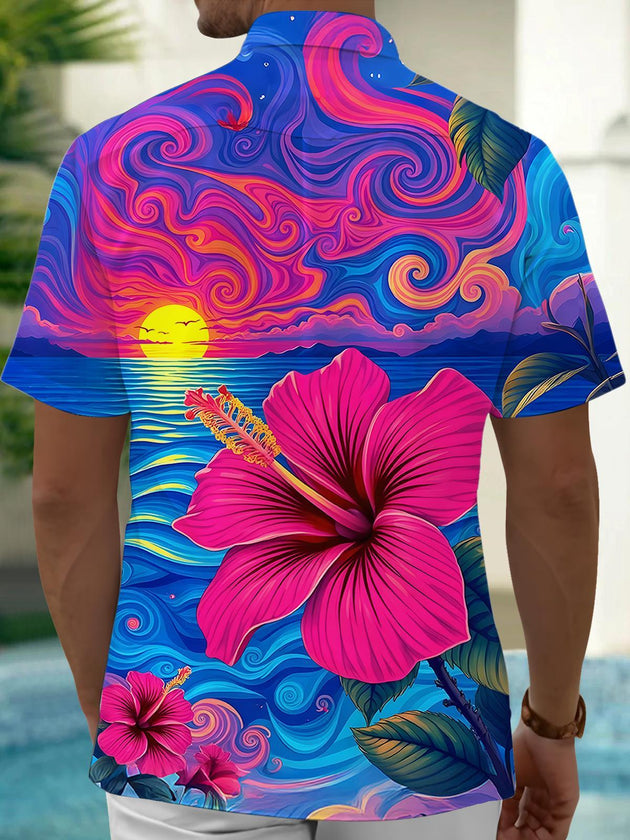 men's aloha shirt back view