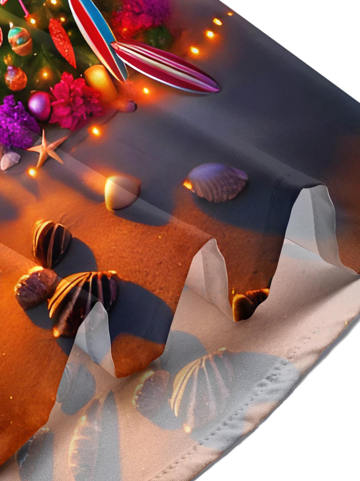 Hawaiian Coconut Trees Christmas Trees Flamingos Sunset Beach Xmas Men's Pocket Short Sleeve Shirts