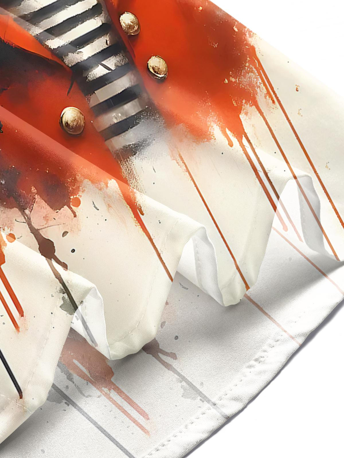 Pirate Cat Print Men's Pocket Short Sleeve Shirts