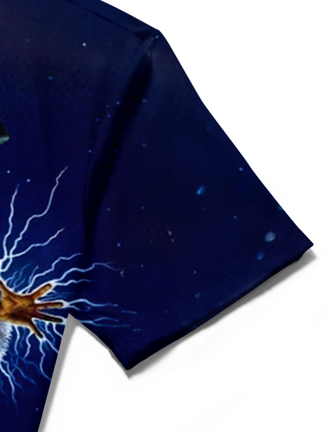 men's Christmas shirt close-up short sleeve