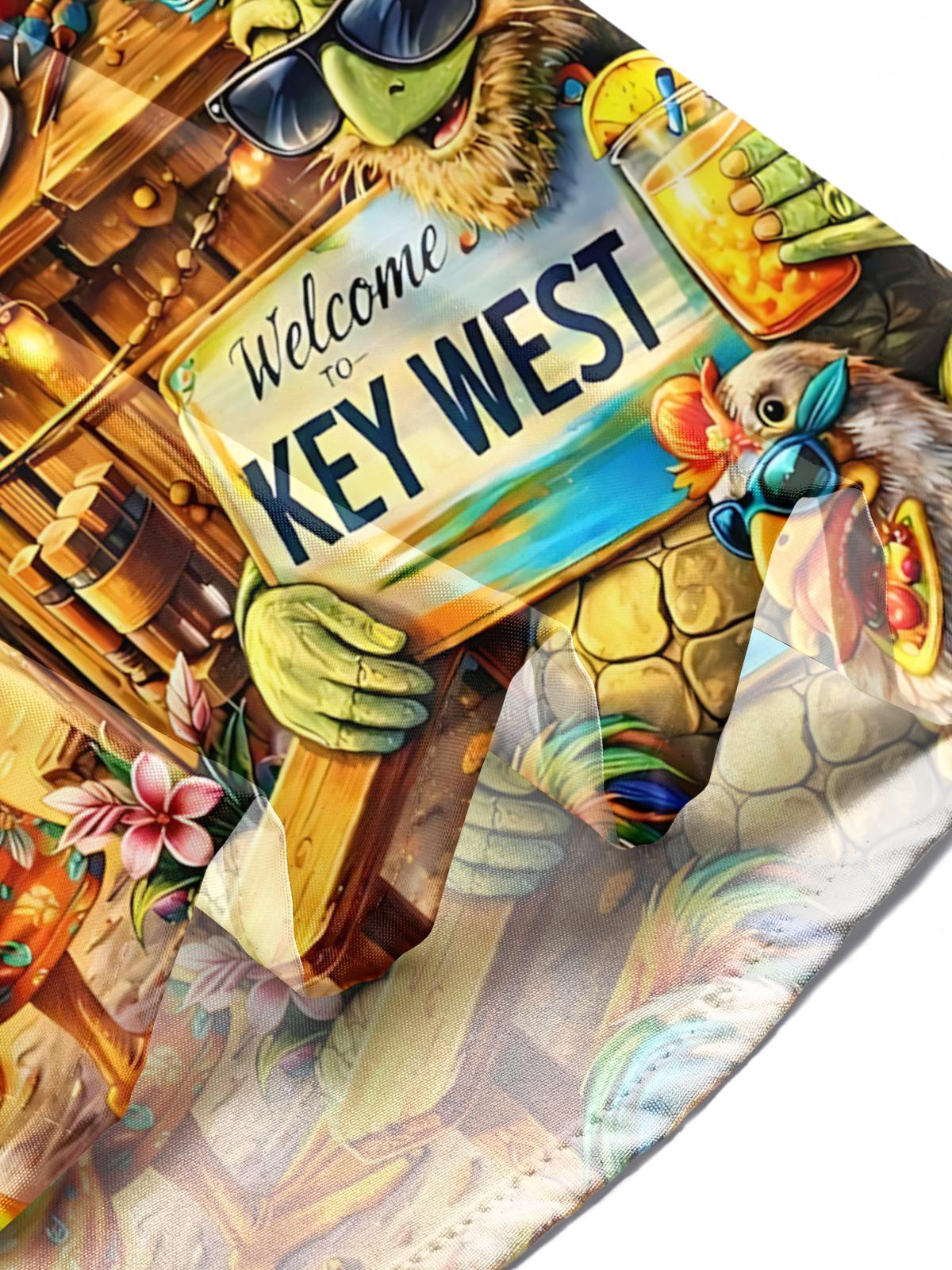 Hawaiian Parrot Print Men's Pocket Short Sleeve Shirts