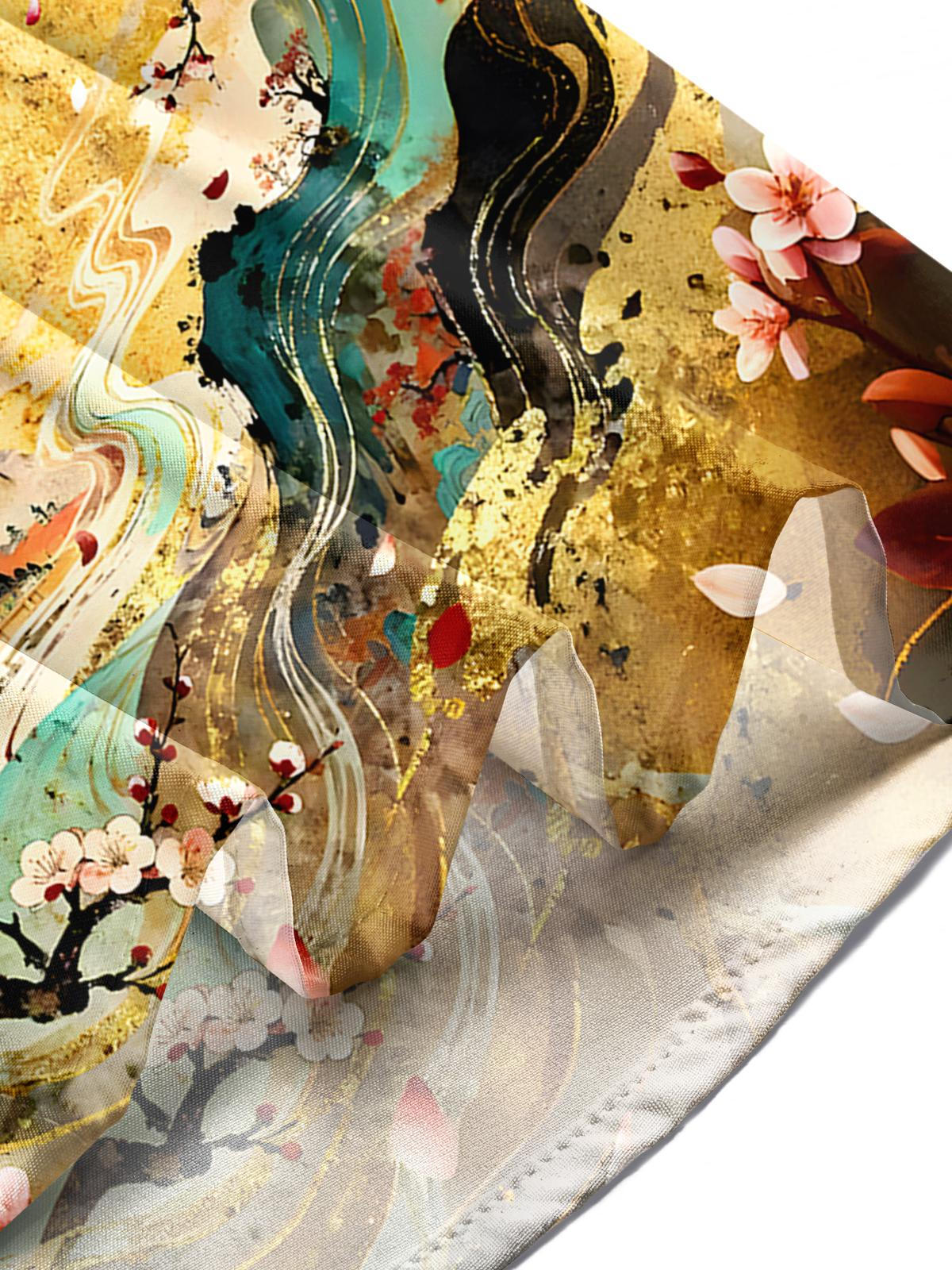 Dragon Floral Men's Pocket Short Sleeve Shirts