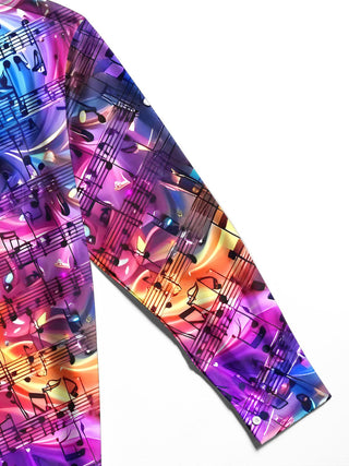 men's music print shirt close-up full sleeve