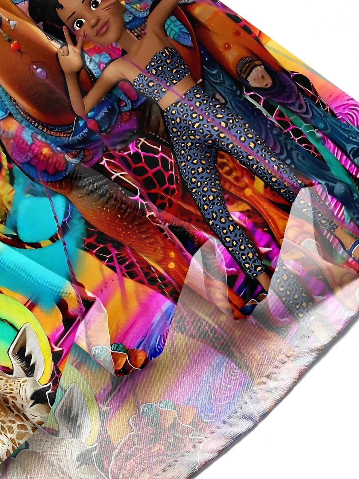 Giraffe Camel Art Print Men's Pocket Short Sleeve Shirts