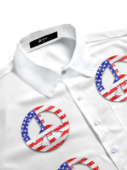 men's patriotic print shirt back view