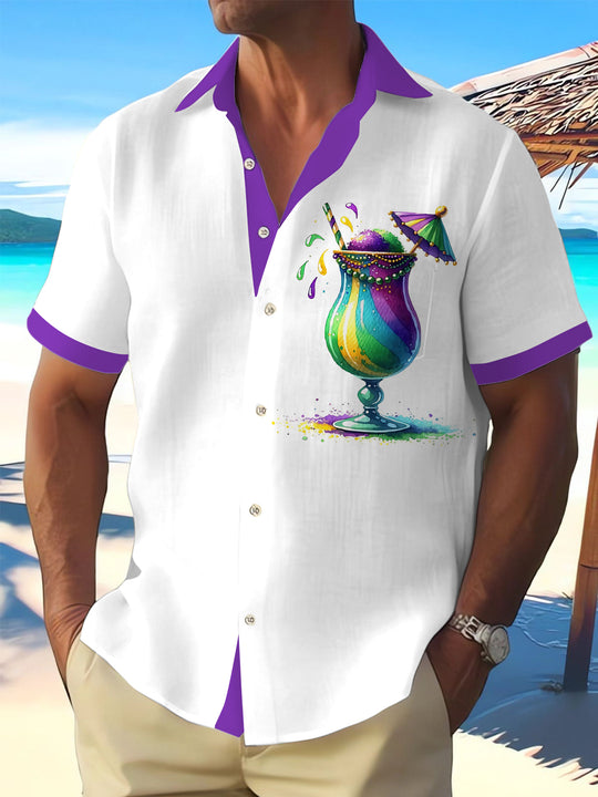 men's Mardi Gras shirt front view