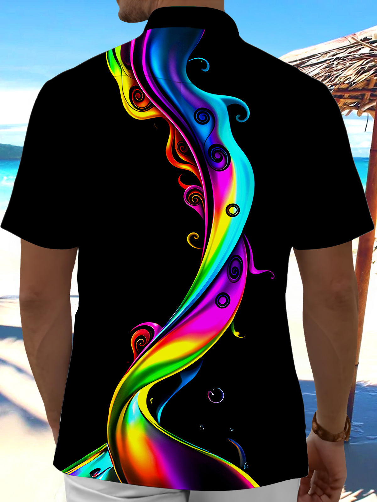 Abstract Men's Pocket Short Sleeve Shirts