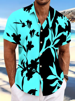 men's floral shirt front view