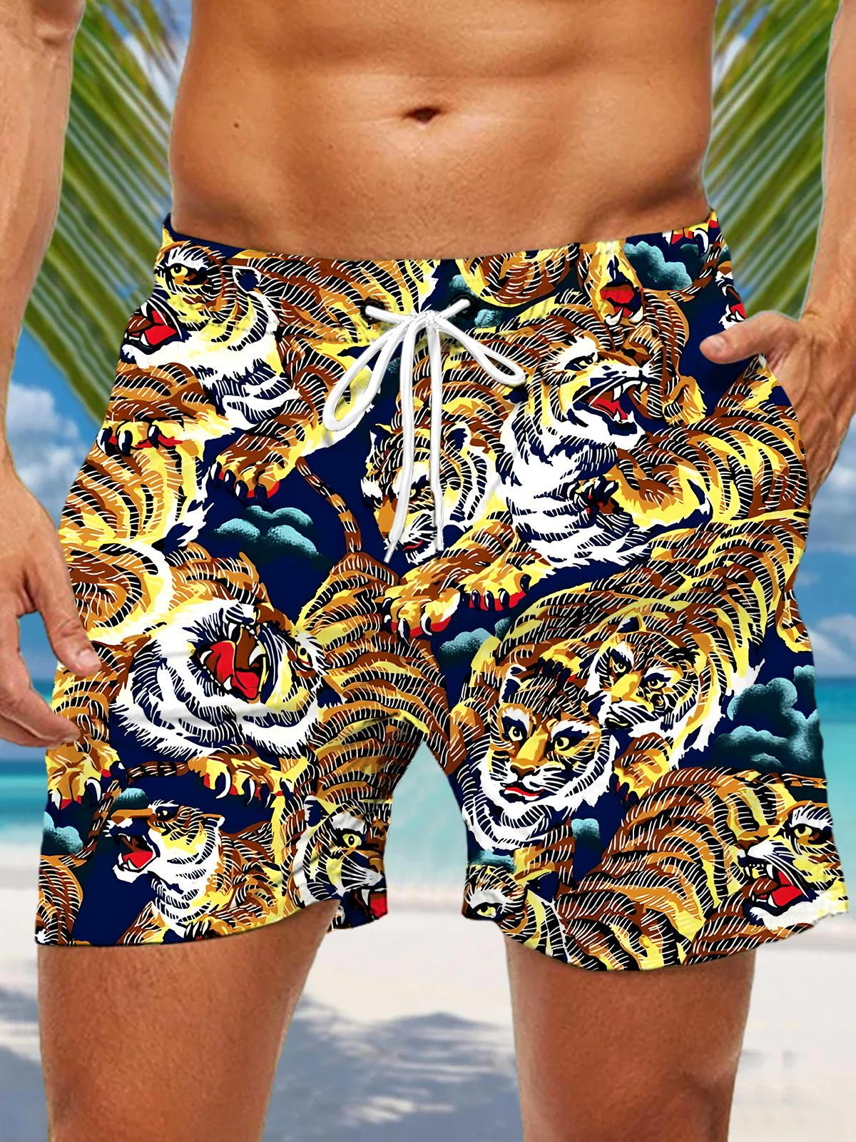 Tiger Men's Print Pocket Shorts