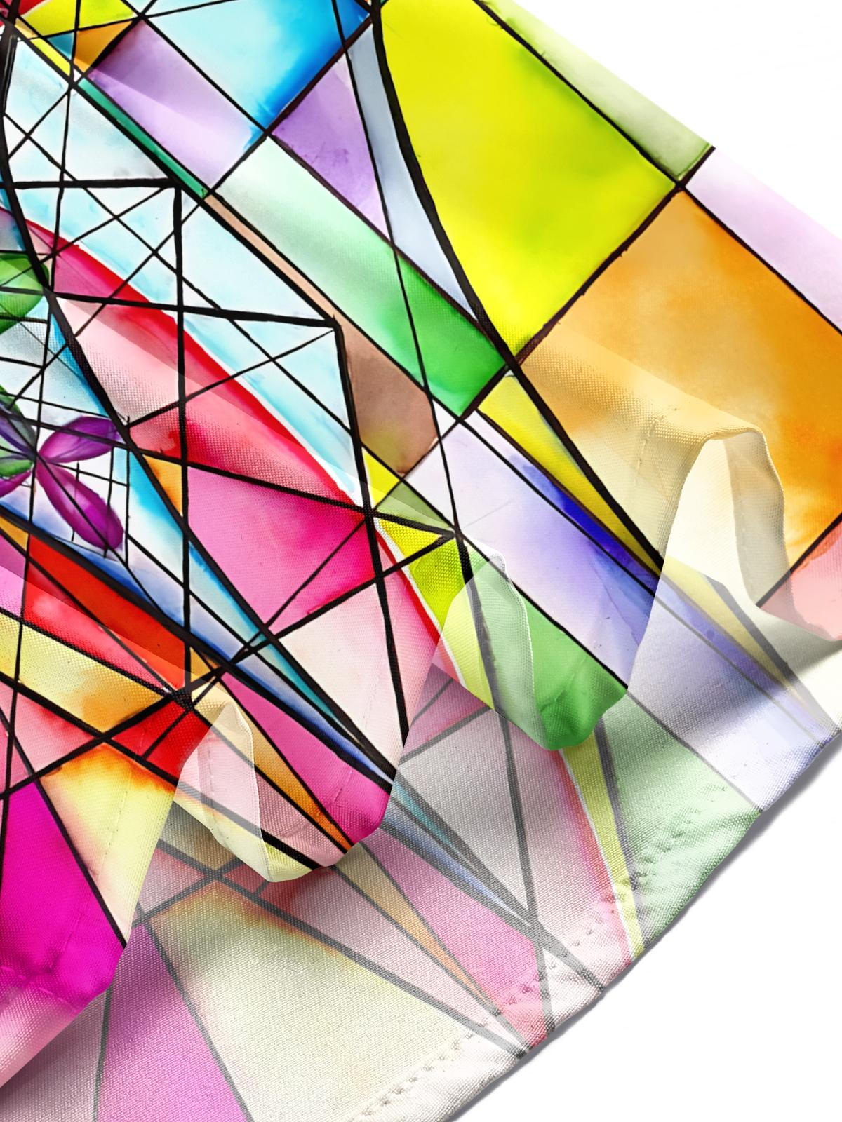 Abstract Geometric Line Print Men's Pocket Short Sleeve Shirts