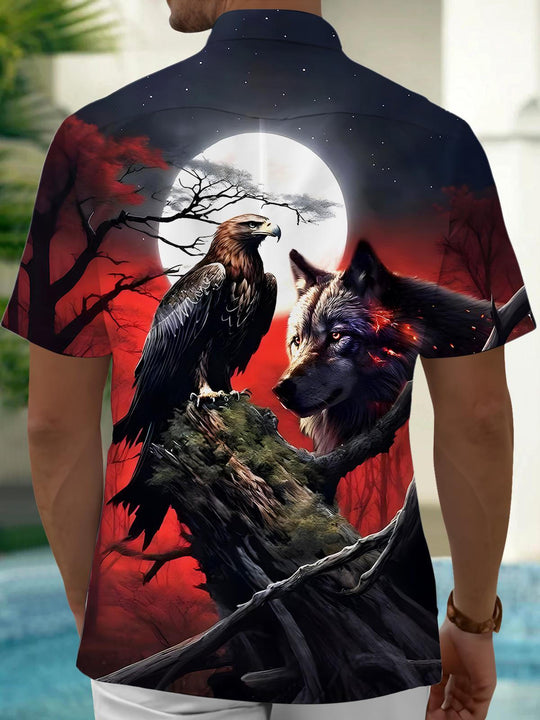 men's wildlife print shirt back view