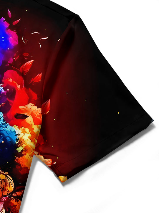men's printed shirt close-up short sleeve