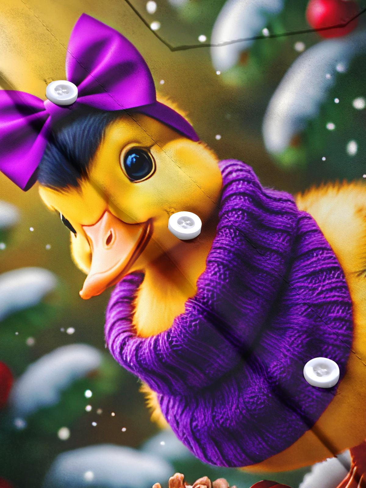 Funny Winter Snow Scene Ducks Men's Pocket Long Sleeve Shirts