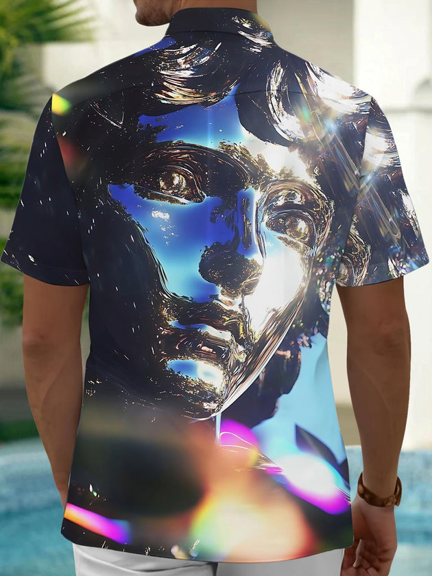 men's artistic design shirt back view