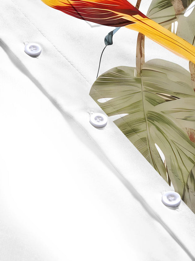 men's Hawaiian short sleeve flat lay shirt