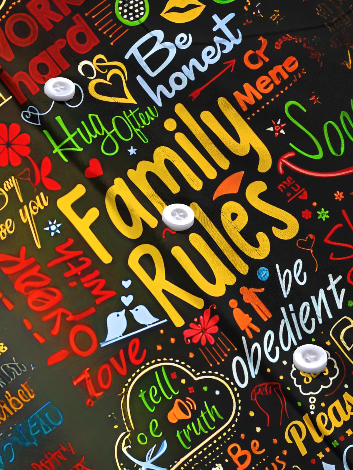 Fun Family Rules Men's Pocket Long Sleeve Shirts