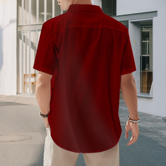 men's red button up shirt Independence Day view 27