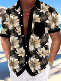 Hawaiian Floral Men's Pocket Short Sleeve Shirts