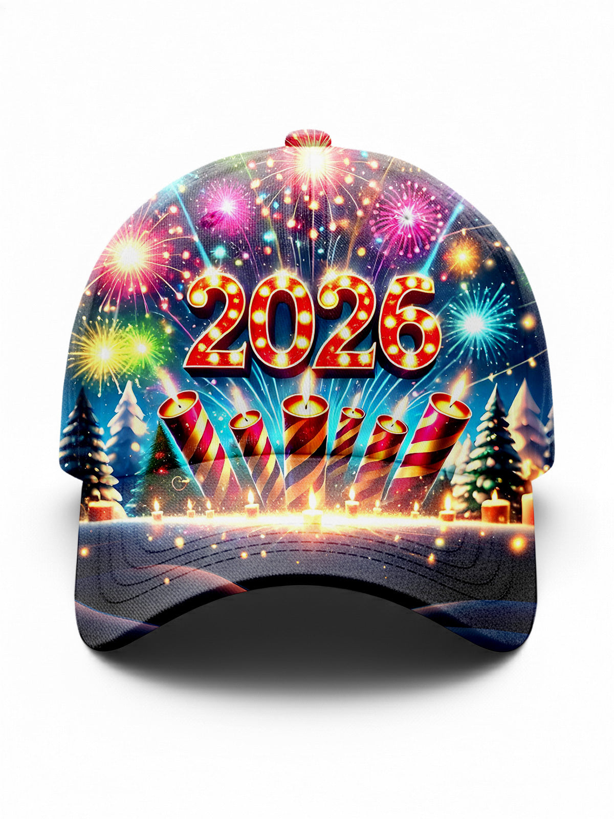 2026 New Year Firework Men's Print Baseball Cap