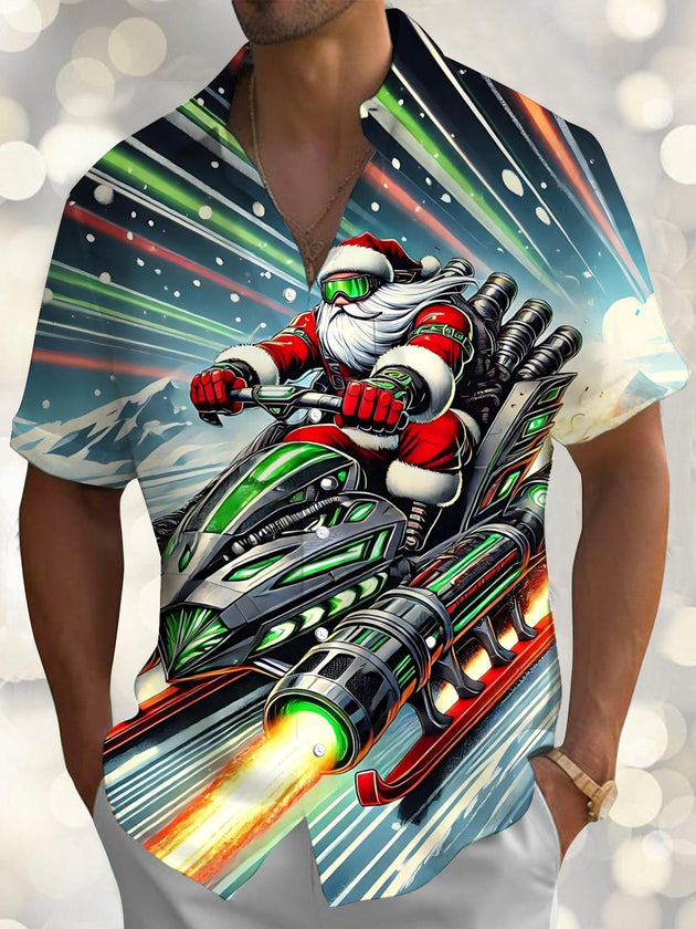 men's Christmas shirt front view holiday party