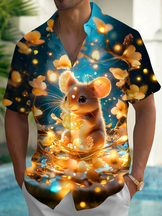men's floral shirt front view
