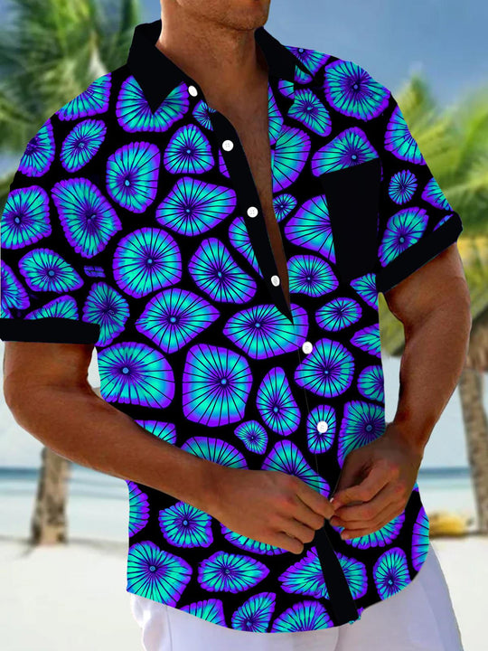 men's Hawaiian shirt front view tropical beach vacation