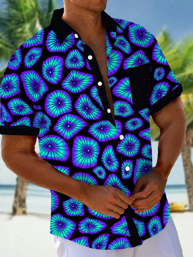 men's Hawaiian shirt front view tropical beach vacation